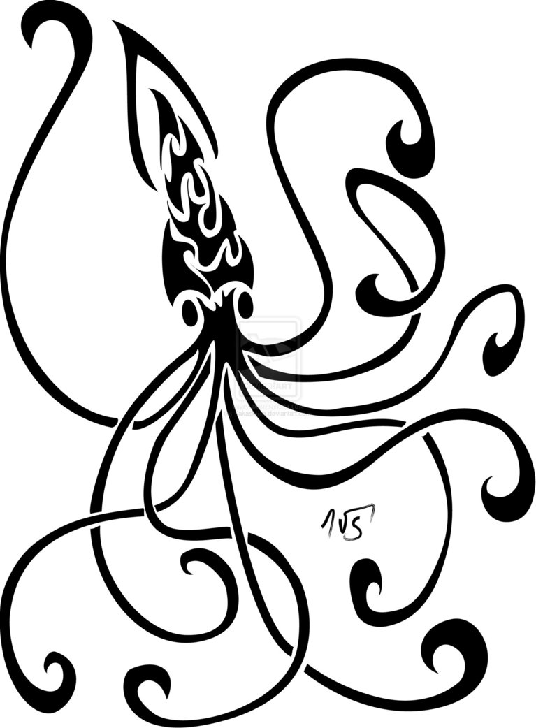 767x1042 Squid Idea For Glass Or Henna Just Because I Like It