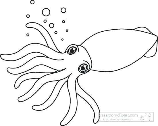550x438 Squid Animal Coloring Pages Transasia