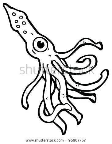 365x470 Squid Coloring Page