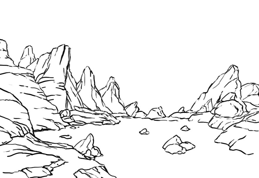 882x606 Shape And Outline Of Rocksoulders How To Draw Realistic Trees