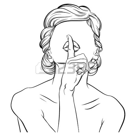 450x450 Creative Vector Illustration Of Woman Made In Hand Drawn Realistic