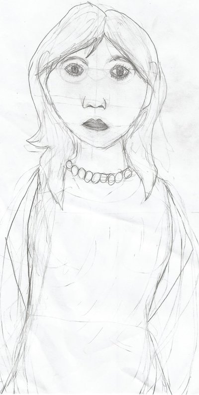 400x792 Realistic Woman Sketch By Mew234