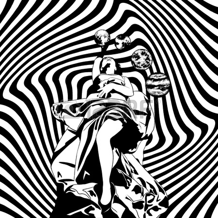 450x450 Vector Hand Drawn Illustration Of Lying Woman Isolated. Tattoo