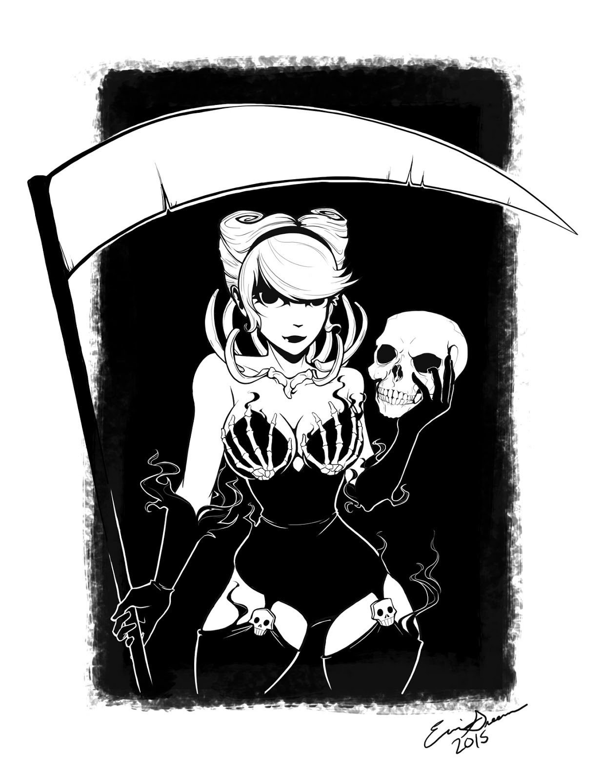 1236x1600 Girls Drawing Girls The Grim Reaper