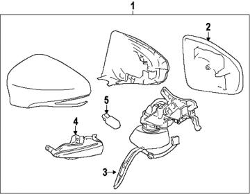 360x280 Driver Side Rear View Mirror