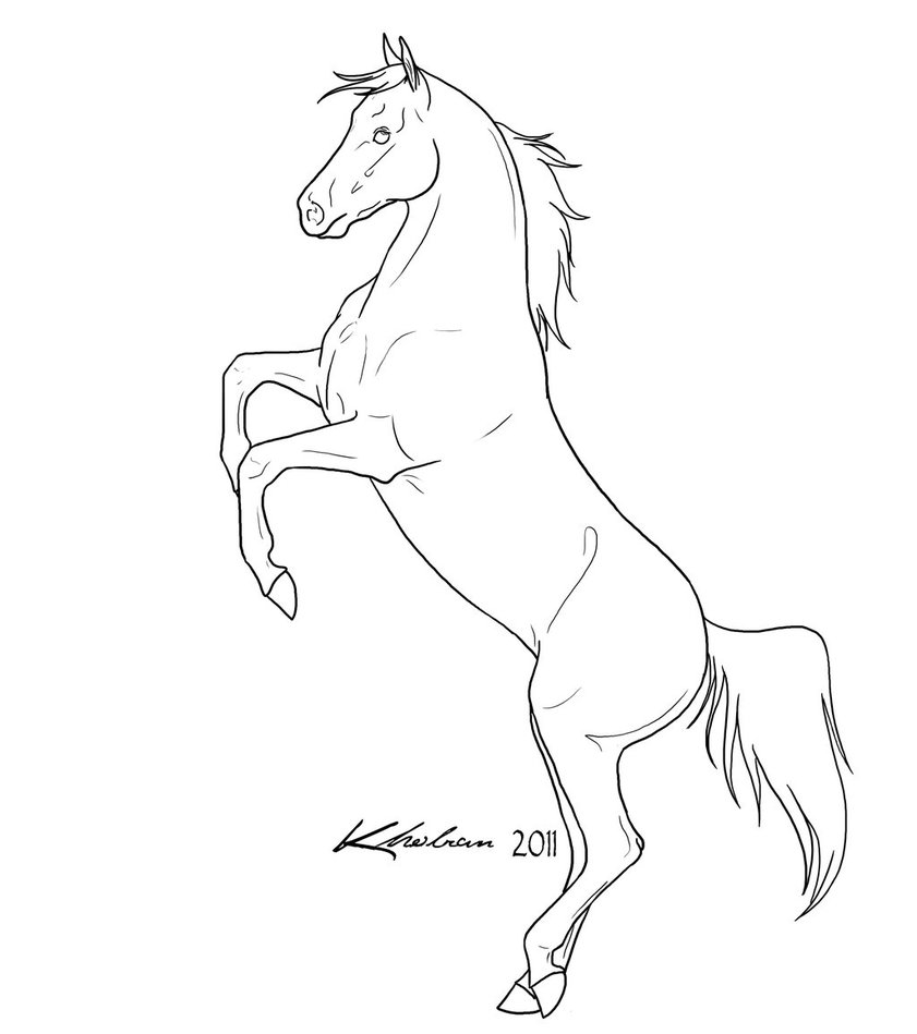 841x949 Rearing Horse Lineart By Kholran Beautiful Lines