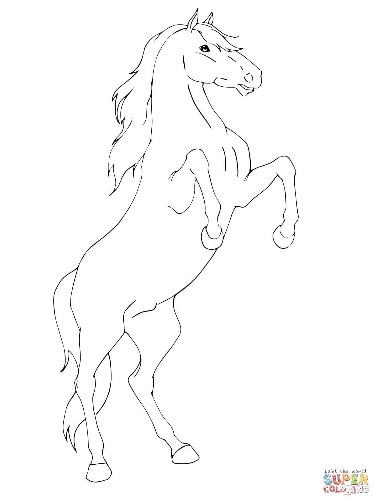 1200x1600 Rearing Horse Coloring Page Free Printable Coloring Pages