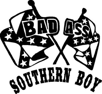 350x323 Ass Southern Boy, Rebel Flag, Vinyl Decal Sticker