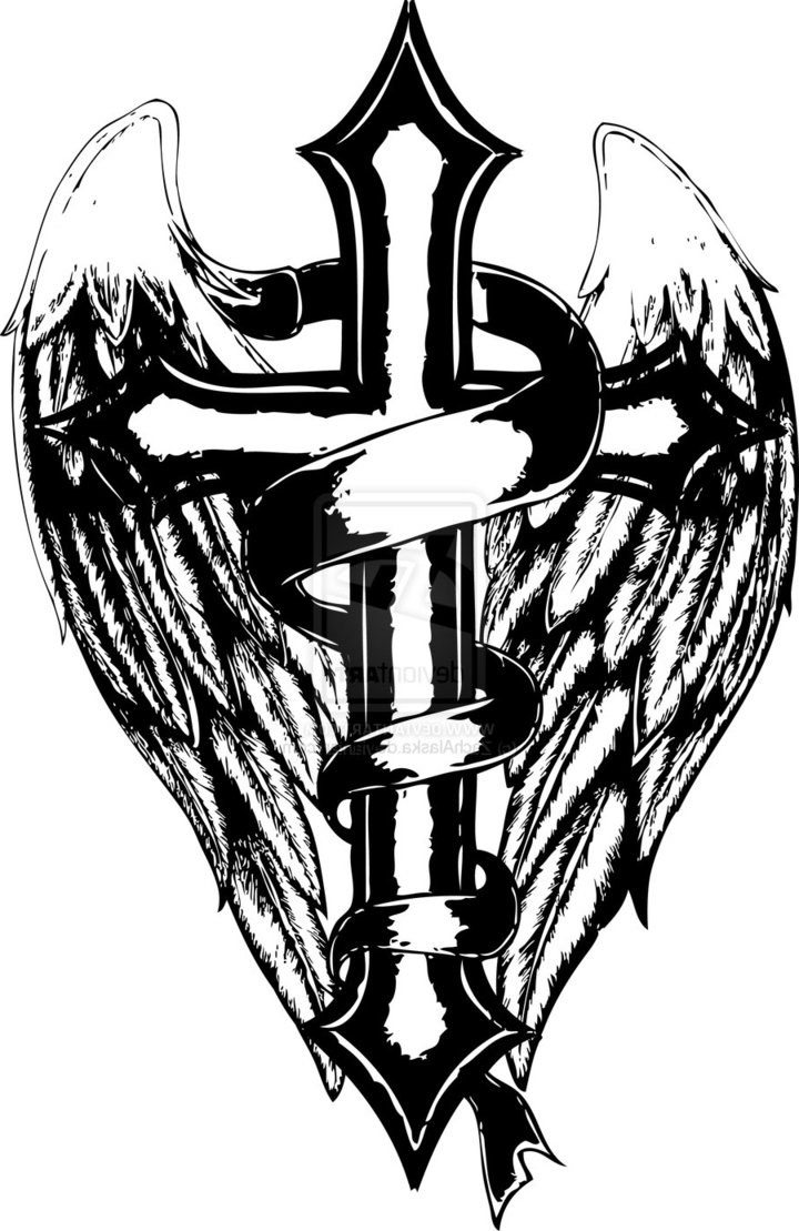 720x1109 Crosses With Wings Tattoos Cool Tattoos