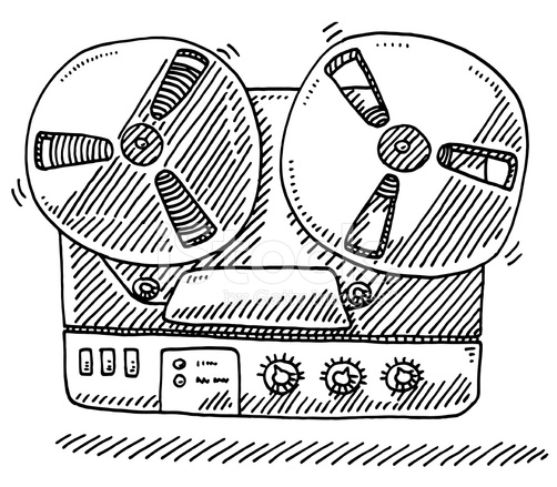 502x439 Old Style Tape Recorder Drawing Stock Vector