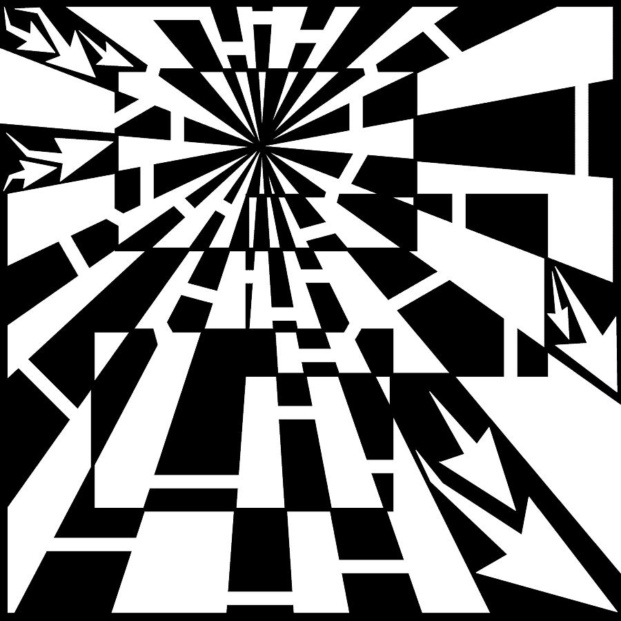 900x900 Rectangle Illusion Maze Drawing By Yonatan Frimer Maze Artist