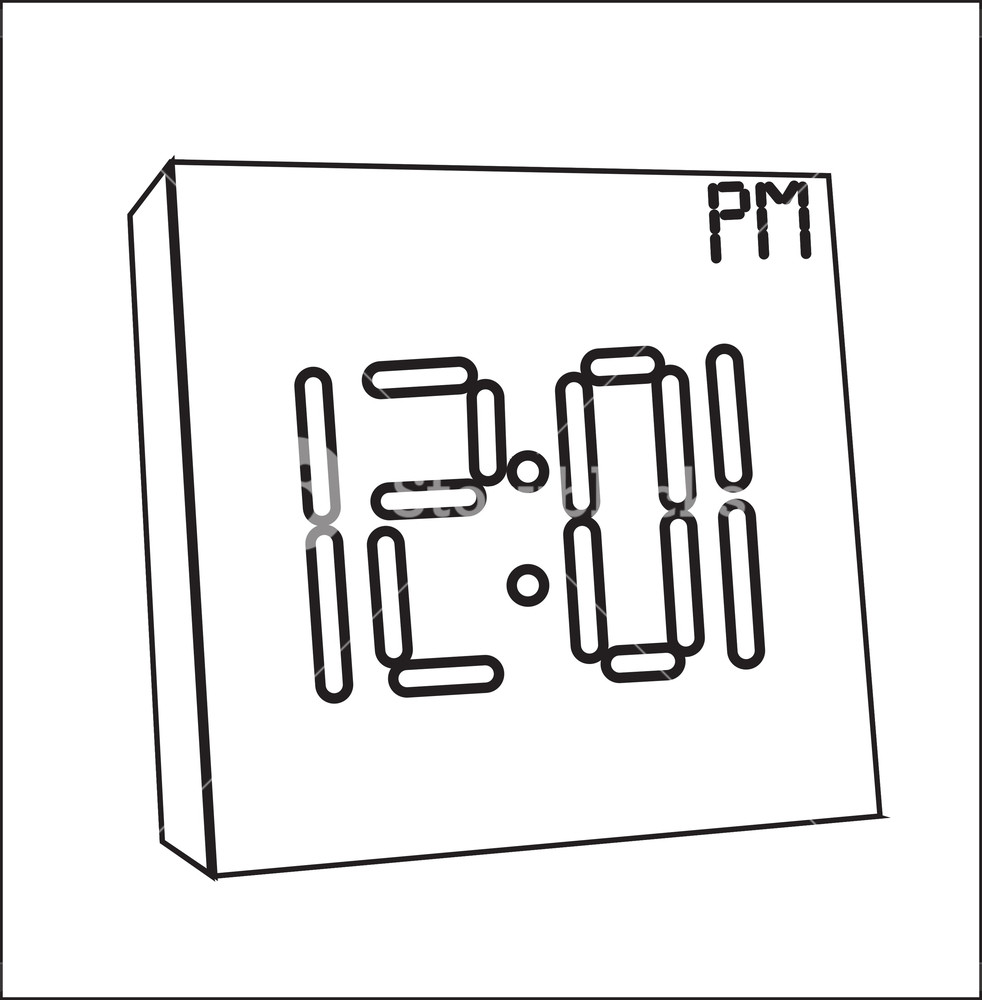 982x1000 Time Clock Drawing Royalty Free Stock Image