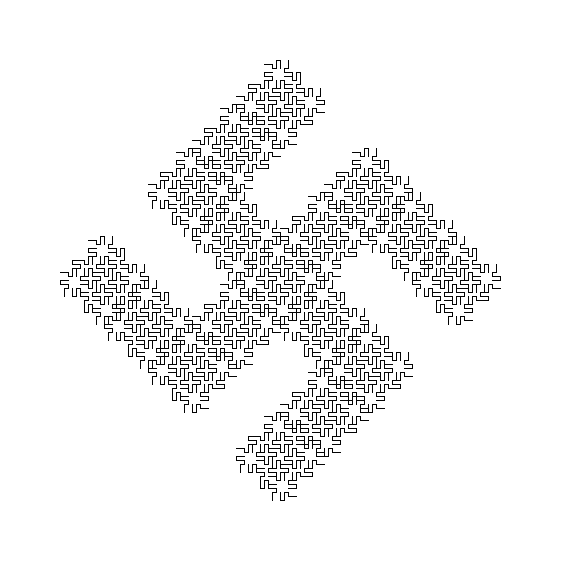 561x561 Drawn Fractal Recursive