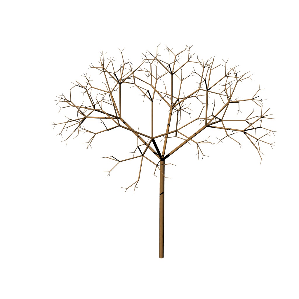 1024x1024 Recursively Generated Tree Cad Scripting
