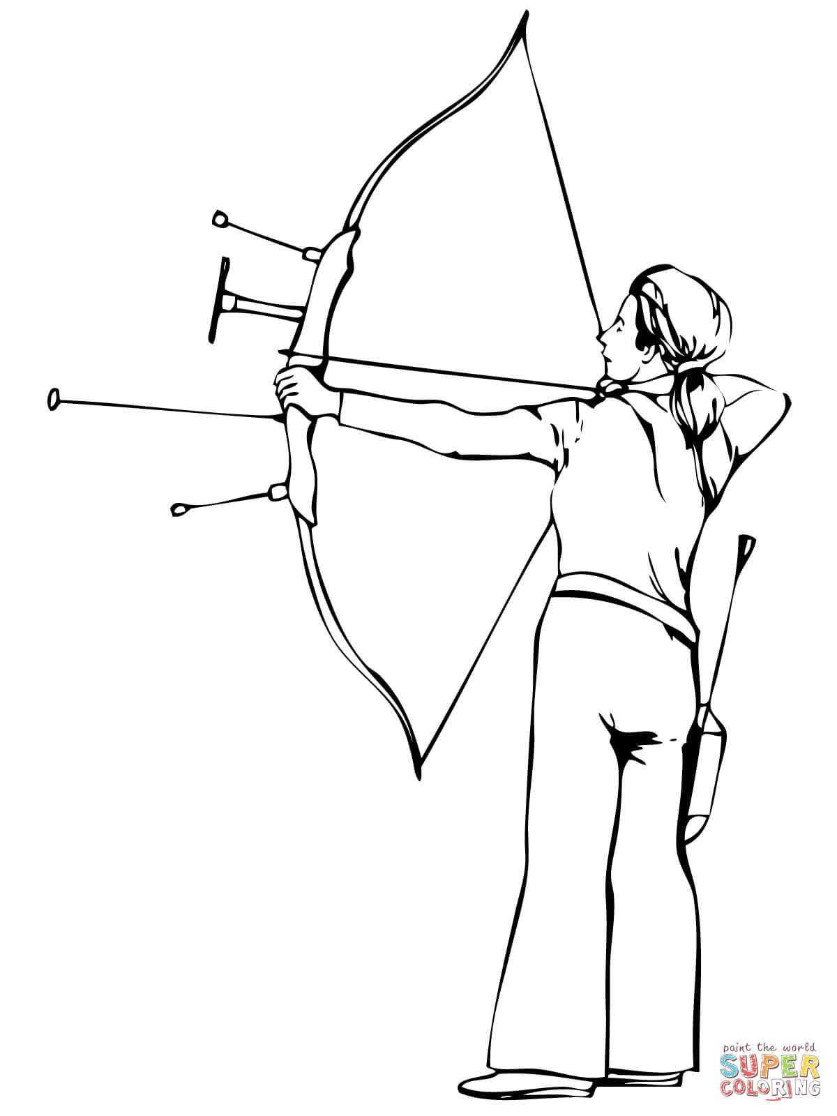 1200x1600 Shooting Recurve Bow Coloring Page Free Printable Coloring Pages