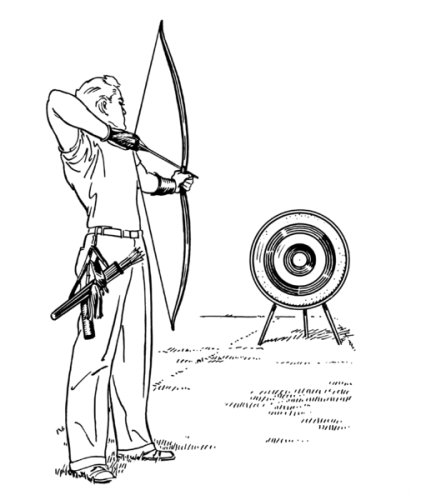 421x500 6 Inch X 4 Inch Greeting Card Line Drawing Archery What Men Want