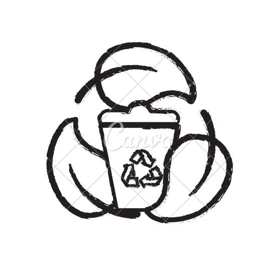 550x550 Recycle Can With Natural Leaves