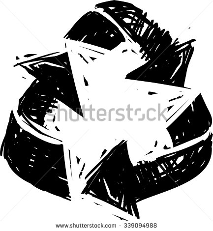 433x470 Recycling Symbol, Hand Draw Illustration