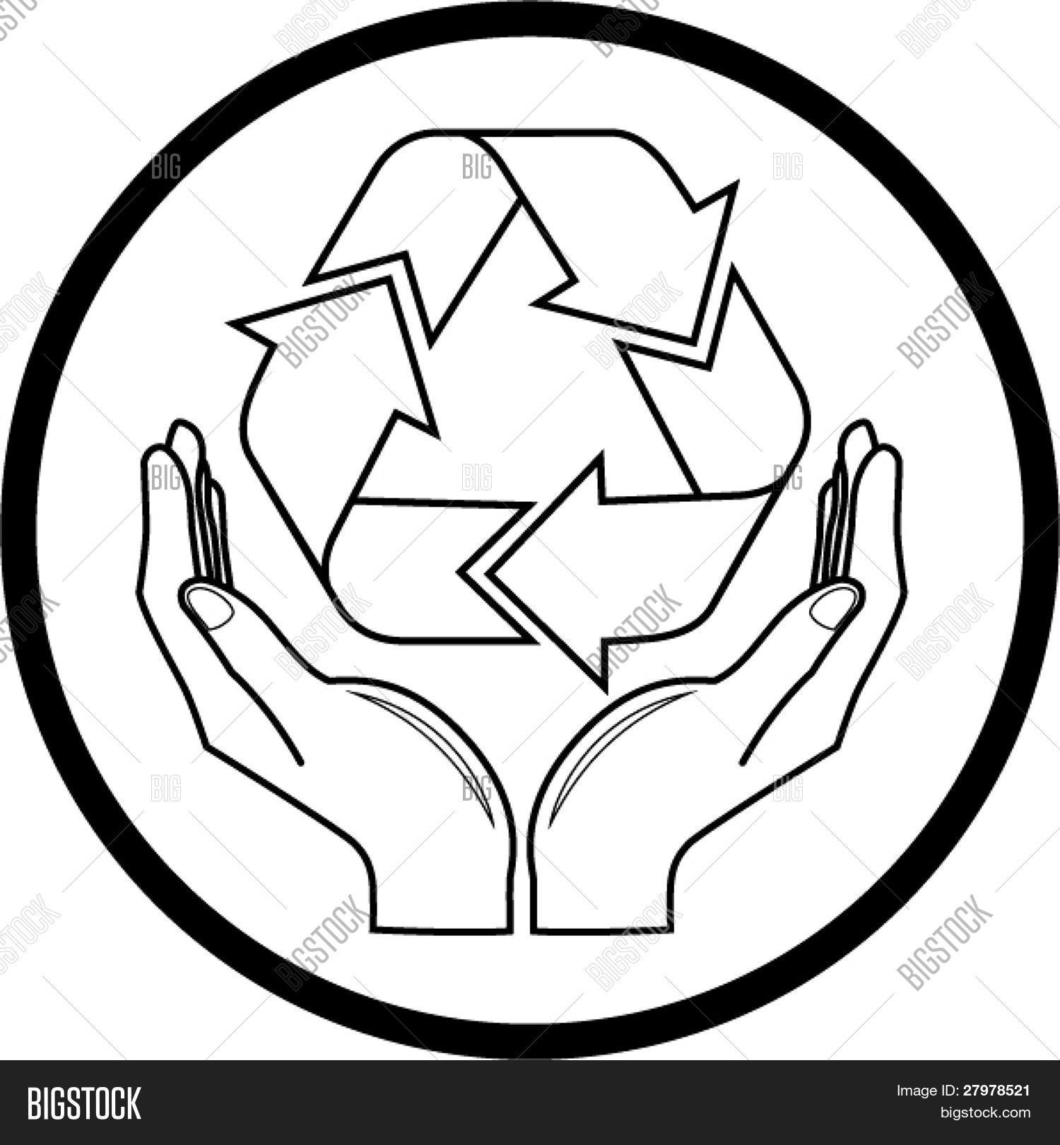1500x1620 Vector Recycle Symbol Hands Icon. Vector Amp Photo Bigstock