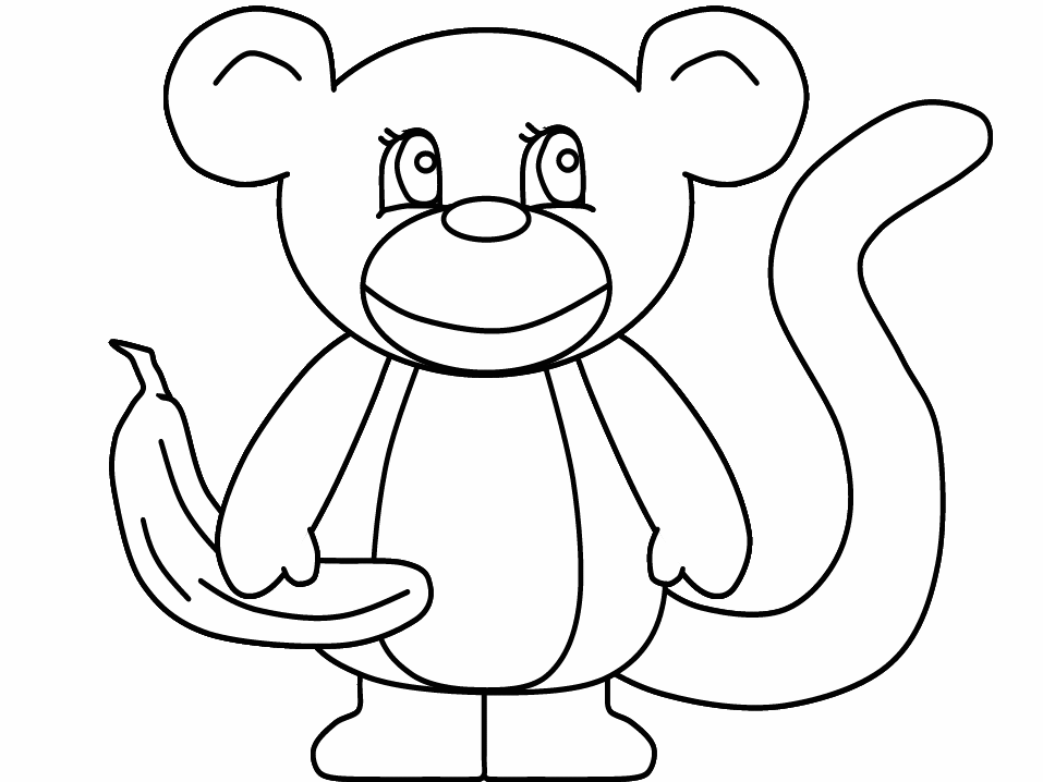 957x718 Outline Of A Monkey 388614