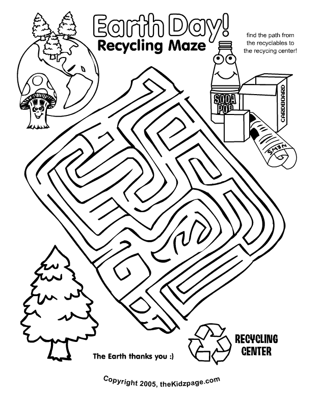 628x796 Earth Day Recycling Maze Activity Sheet