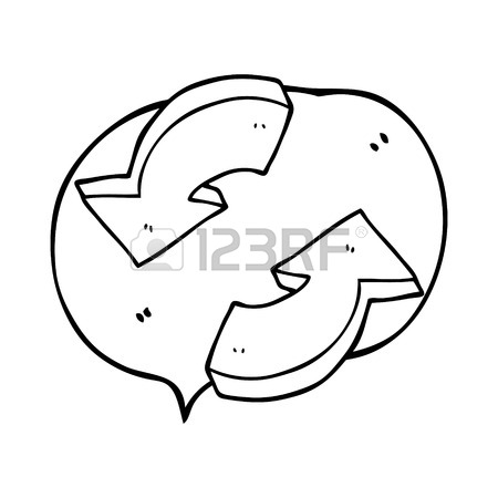 450x450 Freehand Drawn Speech Bubble Cartoon Recycling Arrows Royalty Free