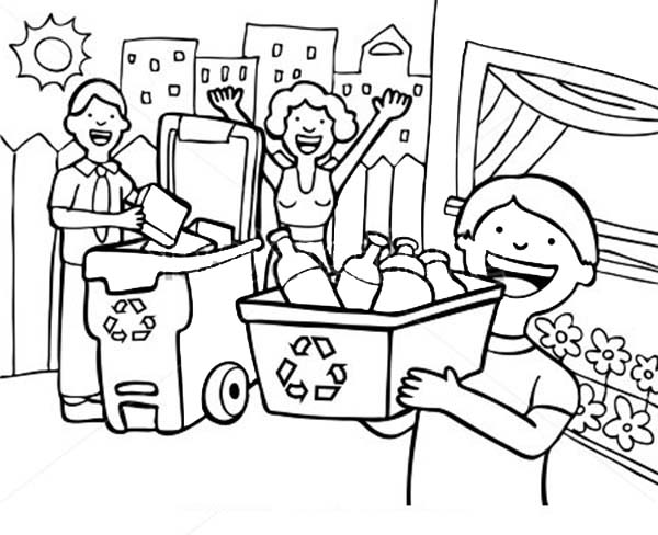 600x488 Recycling Coloring Pages Preschool For Amusing Draw Printable