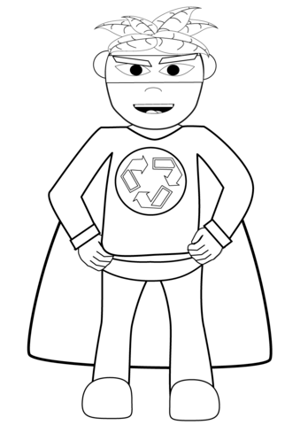 339x480 Recycling Superhero Coloring Page Free Printable Coloring Pages