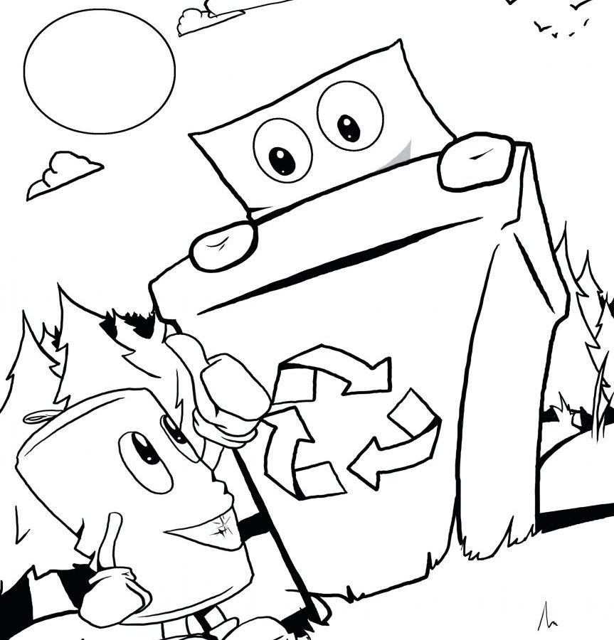 863x900 Recycling Symbol As Tree Coloring Page Free Recycle Printable Kids