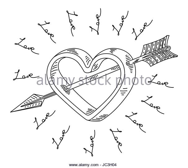 606x540 Heart With Arrow Cut Out Stock Images Amp Pictures