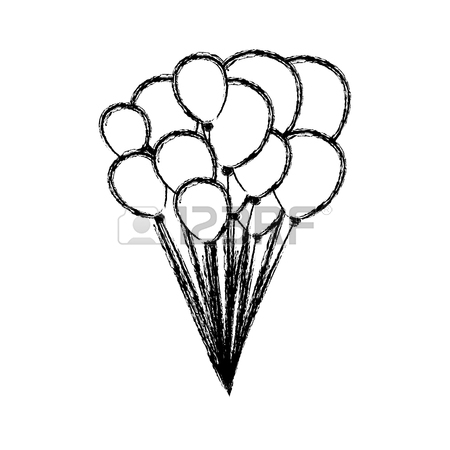 450x450 Color Pencil Drawing Of Balloon In Shape Of Heart Vector