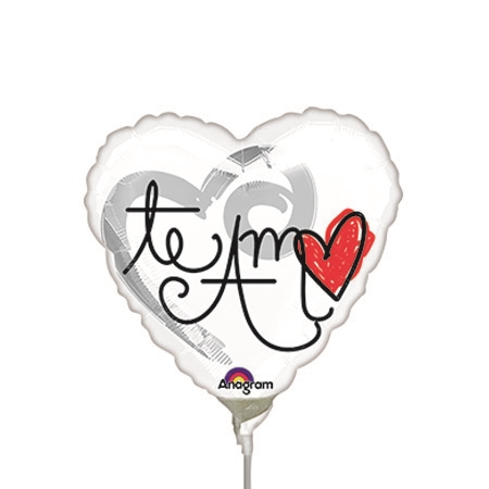450x450 Inch Te Amo Red Heart Foil Balloon
