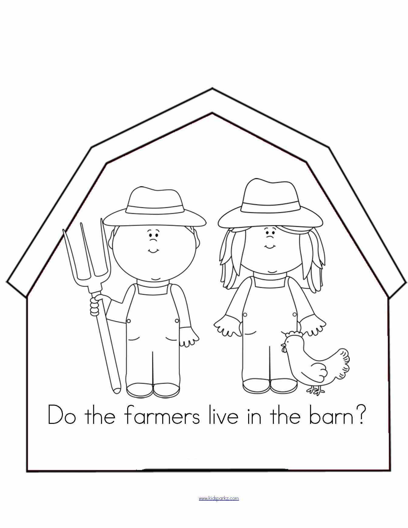 1343x1738 Barn With Animals Drawing
