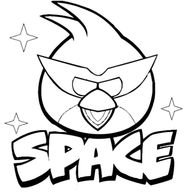 627x631 Angry Birds Space Coloring Pages Red Bird