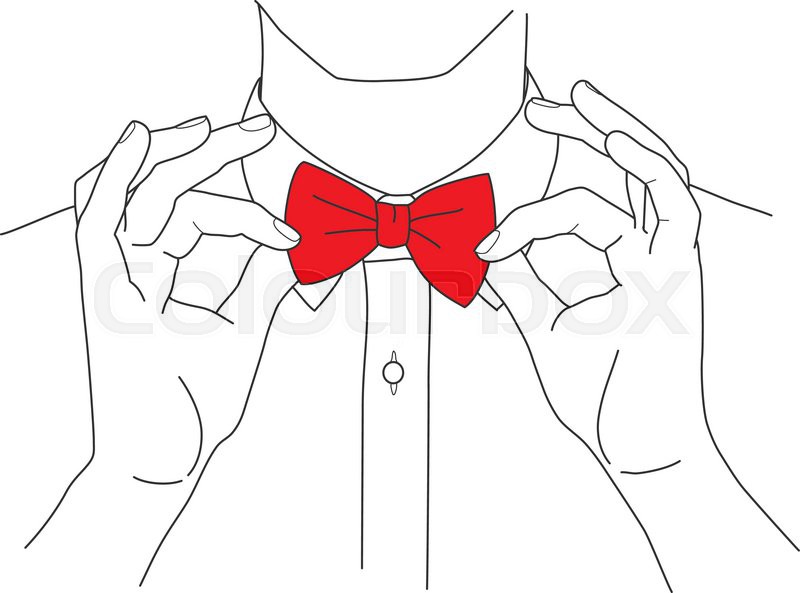 800x593 Hipster In A Shirt And Bow Tie, Vector Image Stock Vector