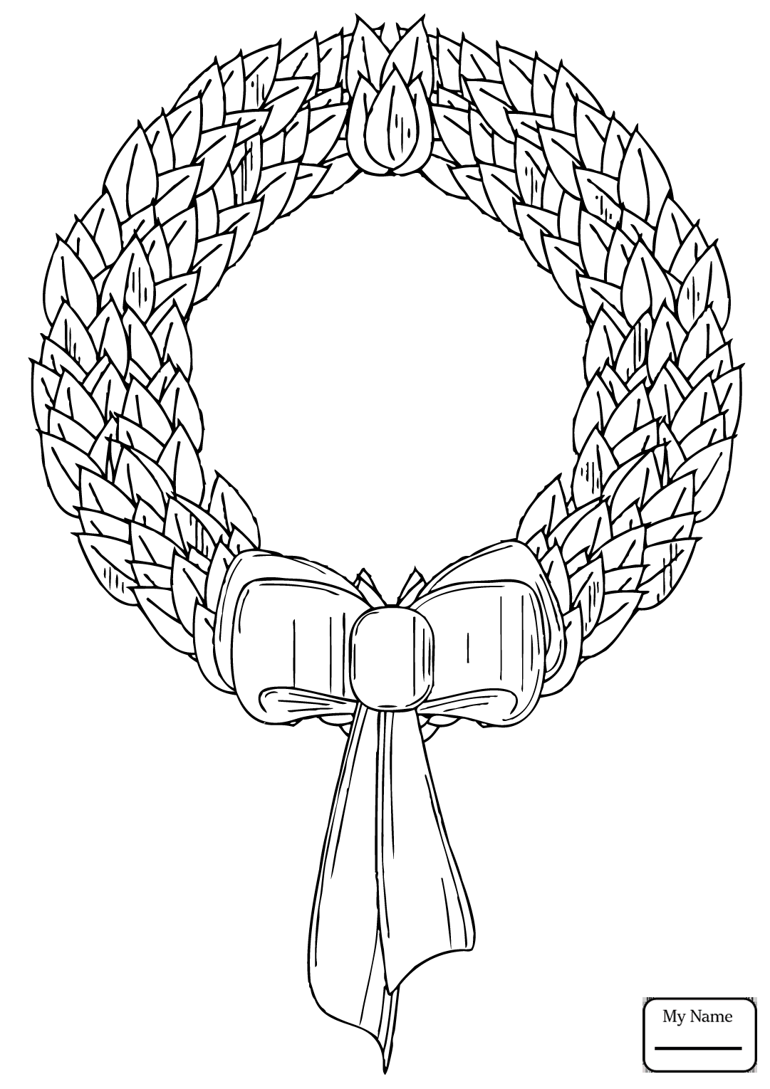 1081x1530 Coloring Pages For Kids Holidays Christmas Wreath With Red Bow