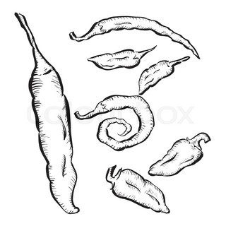 320x320 Red Chili Pepper On White Background Stock Vector Colourbox