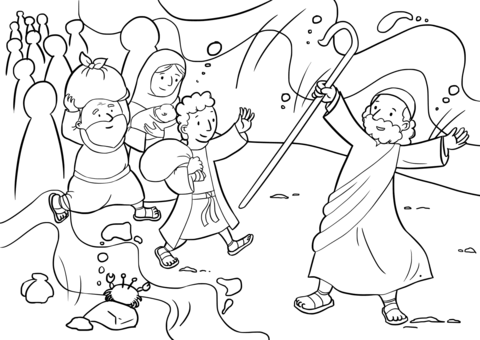 480x340 Israelites Cross The Red Sea Coloring Page Free Printable
