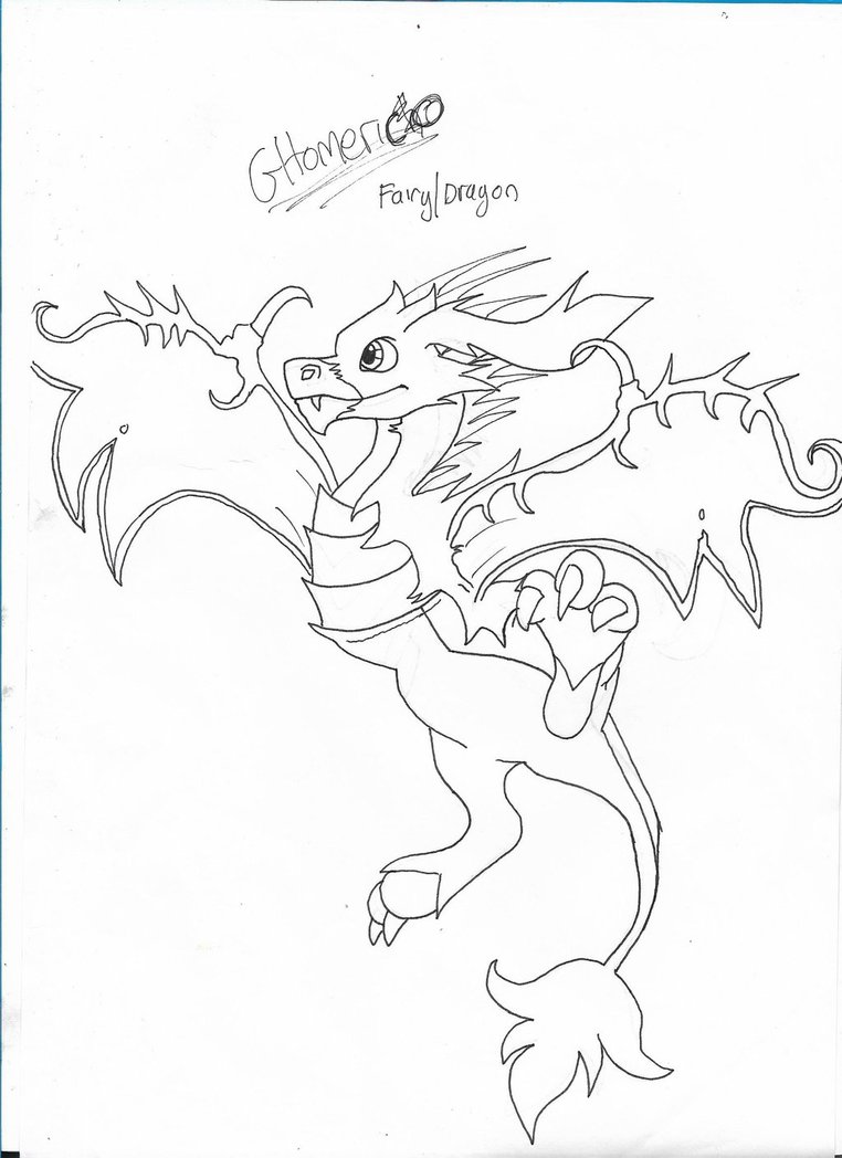 762x1048 Fairy Dragon Black And White By The Red Devils