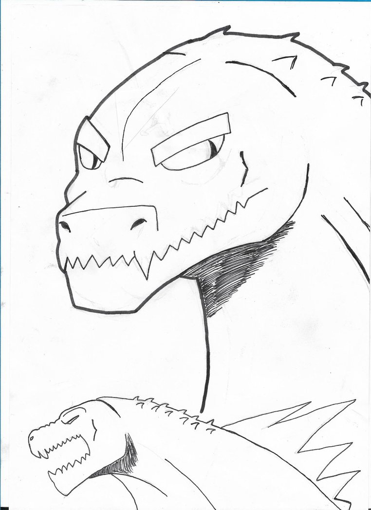 762x1048 Godzilla Poses And Headshot Black And White By The Red Devils
