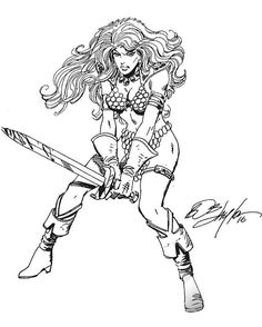 236x294 Line Art Red Sonja