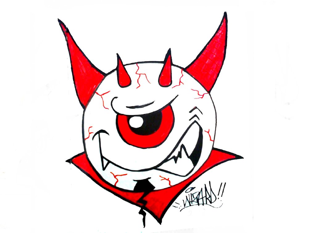 1024x755e Eye Graffiti Sticker Devil By Wizard1labels