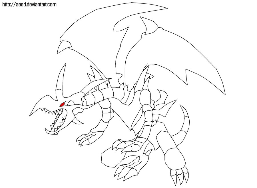 900x660 Red Eyes Black Dragon Line Art By Aesd