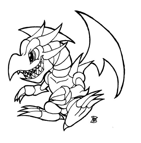 484x488 Red Eyes Toon Dragon Lines By Kuraiz