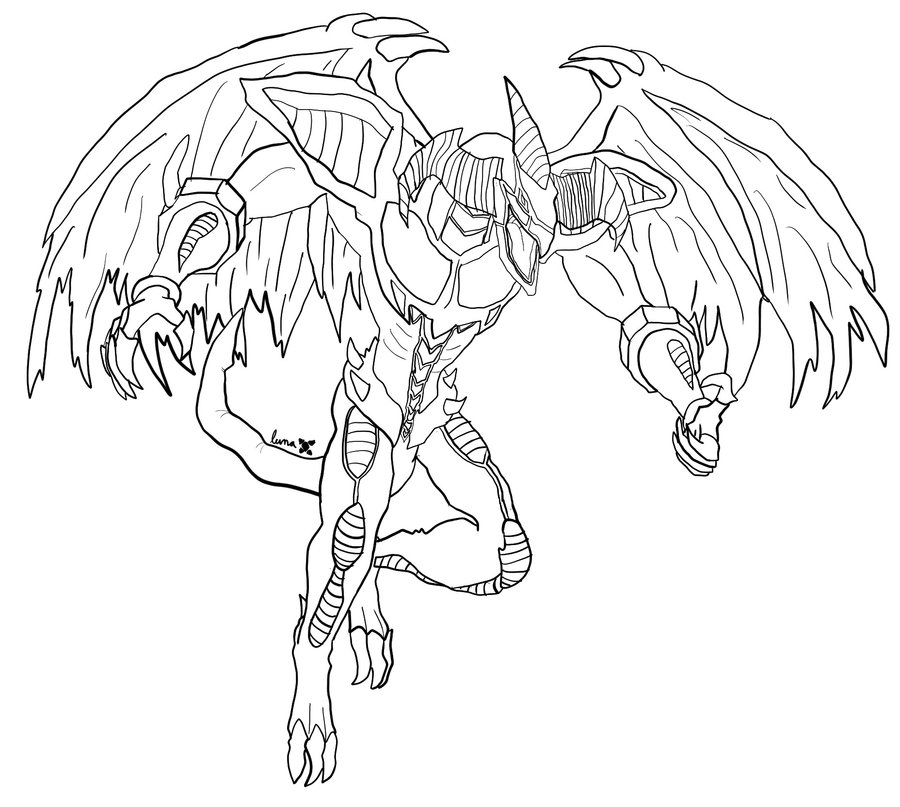 900x807 Red Dragon Archfiend Line Art By Luna The Moon Dragon