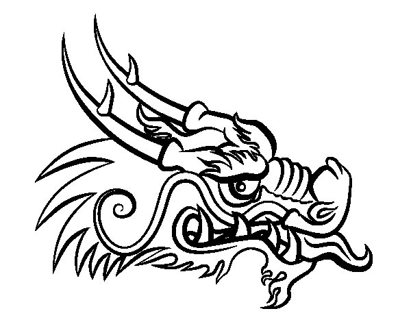 600x470 Red Dragon Head Coloring Page