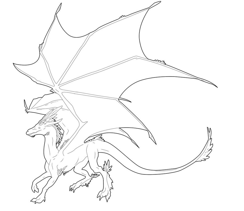 959x832 Dragon Lineart 1 By Silver Red Dragon