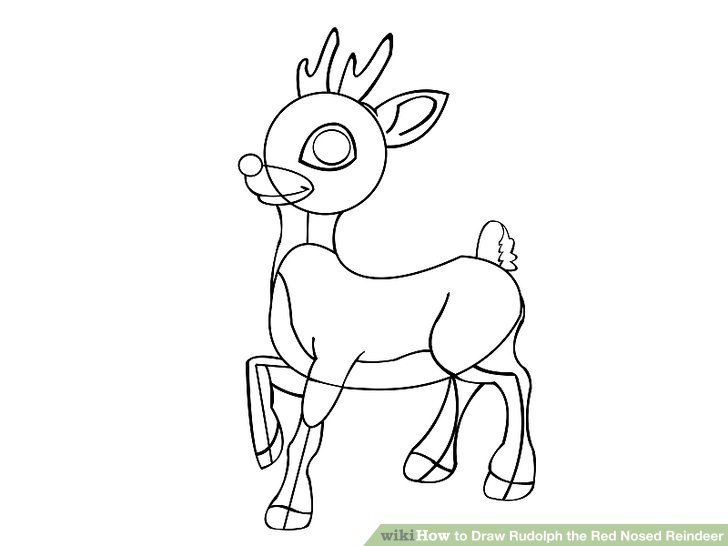 728x546 How To Draw Rudolph The Red Nosed Reindeer 7 Steps
