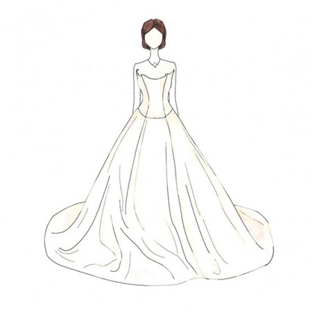 450x450 Illustrations Of Every Celebrity Wedding Dress Ever Weddings