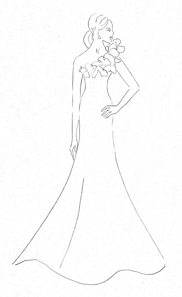 736x1198 The Heart Truth Fashion Show Red Dress Sketch By Designer Romona